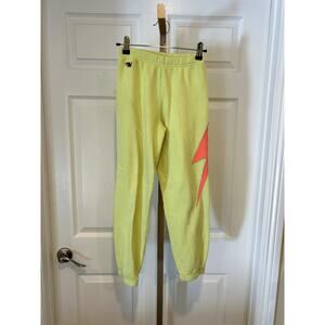 Aviator Nation Bolt Sweatpants, Kids 10, Neon Yellow